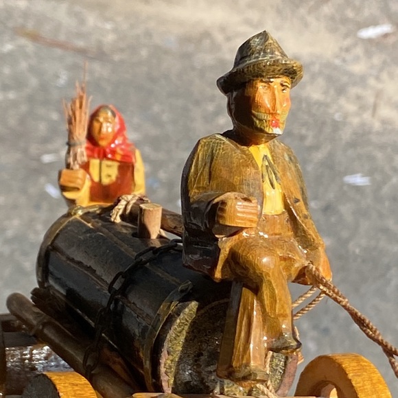 Rhon Sepp German Hand Carved Carriage Scene. Rare. Vintage 60’s or older.